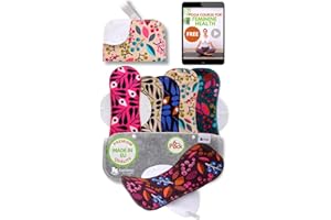 ‎NATISSY Waschbare Binden Stoffbinden waschbar bio Baumwolle; 6-Pack (Größe L+XL) wiederverwendbare Binden Waschbar MADE IN EU; Waschbare Stoffbinden starke Blutung; Baumwollbinden Damenbinden Menstruation