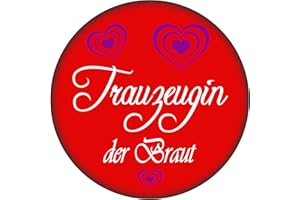 BENOBLER Button rot "XXX der Braut / des Bräutigams" Badge