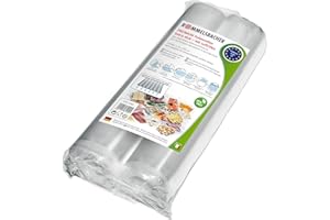 ‎ROMMELSBACHER ROMMELSBACHER VRS 3060 Profi Folienrollen 30 x 600cm, 2 Rollen, BPA-frei, extrem stark & reißfest 210μm, eingeprägte Luftrillen, wiederverwendbar, Sous Vide, Made in Europe, für alle Balkenvakuumierer
