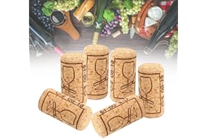 LAISHUNH 100 PCS Bouchon Liège Bouteille Vin en Bois Bouchon en Liège Naturel Réutilisable Avec Motif Bouchons en Liège Cylindrique Bouchons de Bière en Bois pour DIY Bouteille de Vin Rouge(21*40mm)