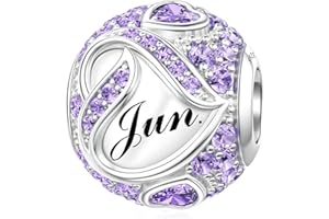 LANBEIDE Geburtsstein Charms für Pandora Charms, 925er Sterlingsilber Charms für Pandora Armband, Weihnachts Geburtstags Geschenke für Frauen und Mädchen