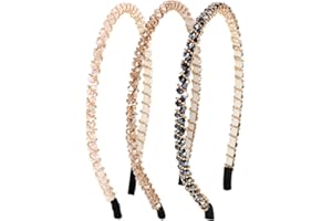 BOOMTOP 3pz Cerchietti per Capelli Donna Strass Cristallo Eleganti Fasce Fermacapelli Strass Cristallo per Decorazione Capelli Sposa Donna Ragazza