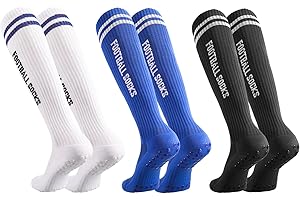 Opopark 3 Paar Grip Socken Fussball, Fußballsocken, Antirutschsocken Kinder, Sportsocken Lang Kinder, Trainingssocken Elastische Socken für Jungen Mädchen