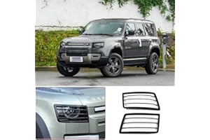 DIYUCAR Metal Front Fog Lamp Protector Frame Headlight Protector Trim For LR Defender 90 110 2020-2022 Car Exterior Accessories