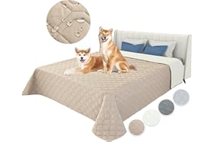 GYURO 100% wasserdichte Hundedecke-Beidseitig verfügbar und weich Hundematte für großeund kleine Hunde,Schutz für Sofa & Bett& Auto - in der Waschmaschine waschbar (Khaki, 157 * 208CM)