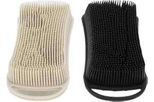Saluaqui Mjuk Silikonkroppsskrubber, Lätttorkande och Hårbottenmassage, Livsmedelskvalitet, Värmebeständig, 2 St Exfolierande