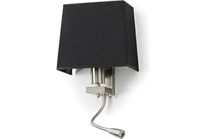 EXO LIGHTING - apliques pared dormitorio FIRENZE - lampara lectura pared - IP20 E27 - lampara pared dormitorio - 60W+LED 3W - aplique mesita de noche pared con USB - aplique con interruptor