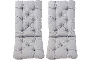 Ambientehome 2er Set Hochlehner Auflage Kissen Hanko Maxi, grau, ca 120 x 50 x 8 cm, Rückenteil ca 70 cm, Polsterauflage