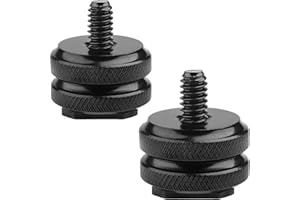 ANWENK Camera Hot Shoe Mount to 1/4"-20 Tripod Screw Adapter,Flash Shoe Mount for DSLR Camera Rig (Pack of 2)