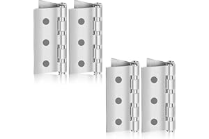MSC Stainless Steel Door Hinges 3 Inch – Heavy Duty Folding Butt Hinge with Screws, Rust-Resistant, Smooth & Silent Movement, Ideal for Internal & External Doors, & Cabinets (4)