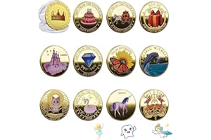 OUCONGK 12 Piezas Monedas De Hadas De Dientes, Hada De Dientes Monedas De Oro, Regalos Hada De Los Dientes, Moneda Regalos Hada De Los Dientes, Hierro, Diferentes Patrones, para Diente Perdido Niños Regalos