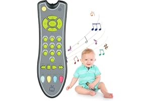 Aolso Silikonowa gryzak dla niemowląt, 2 sztuki, silikonowa zabawka do gryzienia, pilot zdalnego sterowania, z silikonu, z linką zapobiegającą zgubieniu, zabawka do żucia dla niemowląt, zabawka do