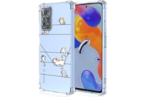 XINYEXIN Funda para Xiaomi Redmi Note 11 Pro 4G/5G (6.67"), Funda Transparente con Motivo Flores, Ultrafino Chica Dama Carcasa TPU Prueba de Golpes Bumper Case Cover - Kitten