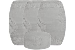 emmahome ROMANY GYPSY WASHABLE 4PCS MAT/RUG SET, CARAVAN/MOBILE HOME TOURER SIZES, 67X120CM, ZENGA Smart (Grey)