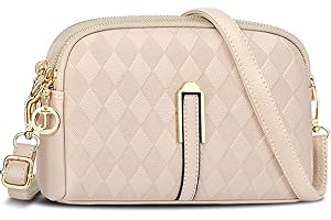 TEUEN Small Crossbody Bag for Women, Leather Handbags,Ladies Phone Bag with Adjustable Wide Strap, Fashion Shoulder Bags with Zip for Shopping Travelling Work City Walks