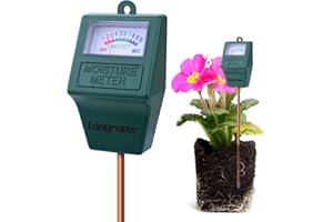 Longruner Testeurs de Sol,Soil Moisture Sensor Meter Tester, Soil Water Monitor, Testeur Humidité Sol pour Jardin, Ferme, Les Usines de Pelouse,Intérieur et Extérieur (Aucune Batterie) LKP02