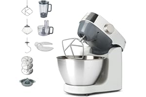 ‎KENWOOD Kenwood Prospero+ KHC29.H0WH Küchenmaschine, 4,3 l Edelstahl Schüssel, 1000 Watt, inkl. 9-teiligem Zubehör-Set mit Zerkleinerer, Acryl-Mixaufsatz, Zitruspresse und mehr, Weiß
