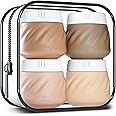 Gemice Travel Containers for Toiletries, Silicone Cream Jars TSA Approved Travel Size Containers, Leak-Proof Travel Accessories with Lid for Cosmetic Face Body Hand Cream (4 Pack)