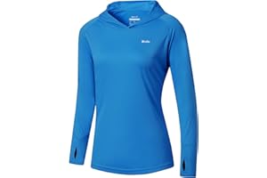 WILLIT T-shirt de course pour femme UPF 50+ - Protection solaire - Sweat à capuche - Manches longues - Pour la randonnée, la pêche - Séchage rapide - Léger