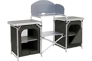 CampFeuer Armadio da Campeggio, Cucina da Campeggio in Alluminio, (L) 171 x (A) 111 x (P) 48 cm, numerosi Ripiani e vani portaoggetti, Compresa la Pratica Borsa per Il Trasporto.