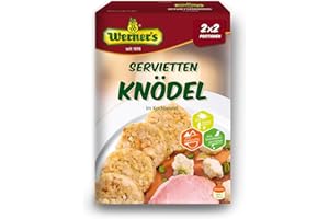 ‎WERNER´S Werner´s Serviettenknödel im Kochbeutel 2x2 Portionen, 6 Packungen/Karton, ohne Farbstoffe, ohne Geschmacksverstärker. 1 Portion (ca. 135 g) entspricht 210 kcal