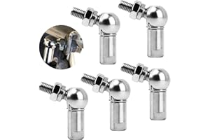 ITSOGOO 5 Piezas CS16 M10 Rodamientos de Rótula en Forma de L,M10*1.5mm Rosca Derecha,Extremo de Encaje de Bola Autolubricante,Rodamiento Extremo Varilla Roscada con Clip de Resorte