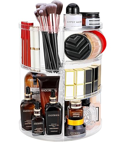 Cq Acryl Make-up-Organizer – 360° Drehbar, 4 Etagen, Transparent, Für Badezimmer & Schminktisch