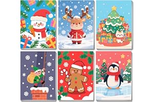 Lolipony 6 Pack Pintar por Numeros Adultos y Niños Navidad Sin Marco, DIY Cuadros para Pintar por Números Paisaje Lienzos, Pintura Acrilica Manualidades Adultos Niña, 15x20cm