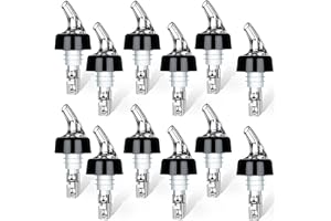 SUPROBARWARE 12 pièces Becs à Liqueur, Bec verseur alcool huile Auto-Pour 3cl, doseur, Bouchon Bouteille Vin, verseur huile d'olive, transparent/noir, Plastique