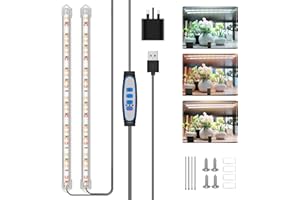 Kullsinss Grow Lights for Indoor Plants, 6000K/3000K/660nm Full Spectrum LED Plant Grow Light Strips with 10 Dimmable Levels, 3/9/12H Timer, 120 LEDs Sunlike Grow Lamp for Hydroponics Succulent