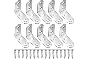 ZALEONLINE 40X40mm Squadrette Angolari 30 Pezzi 90 Gradi Staffe Angolo Retto Staffe Supporti Angolari In Acciaio Inox Squadrette per Mensola Con 120 Vitiper per legno Tavolo Sedia