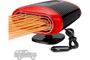 Chuankefanxing Car Heater, 12V Portable Car Heater Windshield Defogger and Defroster, 150W Demister Vehicle Heater Fan, 180° Rotatable,Plug-in Cigarette Lighter, Winter Automobile Heater