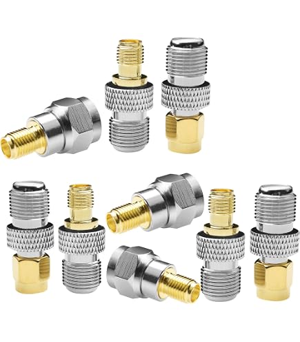 BOOBRIE 6 Pièces F à SMA/RP-SMA Kit d'Adaptateur SMA vers F Connecteur