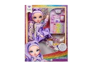 Rainbow High Sparkle and Shine - Viola (Purple) - 28 cm Fashion Doll with Liquid Sparkles in Her Legs, Shake to See Them Sparkle, for Kids 4-12 Years Old