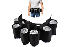 tonyg-p Biergürtel Bierhalter Portable Trinker Bier Soda kann Gürtelhalter 6 Getränke für Camping Wandern Outdoor Party（Mehrfarbig）