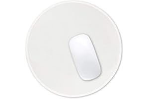 Hsurbtra White Mouse Pad, Premium-Textured Small Round Mousepad 22 x 22 cm, Stitched Edge Anti-slip Waterproof Rubber Mouse Mat, Pretty Cute Mouse Pad for Office Home Gaming Laptop Men Women Kids