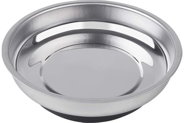Werkzeyt B28912 Plateau à outils Ø 108 mm Aimant extra fort en acier inoxydable robuste pour le stockage sûr des vis et écrous/plateau magnétique/rangement de petites pièces