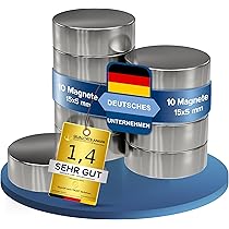 10 Magneti Al Neodimio Extra Forti - 18x3mm, Forza 4kg, Argento, Per Lavagna, Frigorifero O Hobby - Foto 4