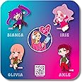 MY STORY ANIMATED MSA Official 4-Piece Enamel Pin Set - Limited Edition, 4 Cute MSA Pins - Bianca, Iris, Olivia, Axle - Backpack Costume Gift, Essential Fan Merch for Teens, Girls, Boys