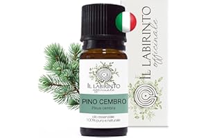 Olio Essenziale Pino Cembro Cirmolo puro Italiano Il Labirinto Officinale - Oli Essenziali Naturali - Olio essenziale per Diffusori e Umidificatori, Aromaterapia, Sauna - 10ml