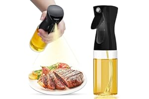Criveple Spruzzatore olio, flacone spray per olio, 200 ml, spray per olio per cucinare, spruzzare aceto, nebulizzatore per cucinare, cuocere, grigliare, pasta, insalata (nero)