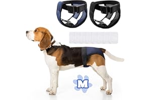 JUNUNDJING 2 Piezas Bragas Perras Menstruales, Pañal Perro Hembra, Pañales Perro Macho Hembra, Pañales para Perros Hembra, Bragas para Perros Celo Hembra Trae 8 Toallas Sanitarias, Reutilizable y Lavable (M)