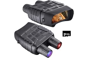 NEYLANG Prismáticos de Visión Nocturna, los Binoculares de Caza por Infrarrojos Digitales con Pantalla de Visualización Grande Pueden Tomar Imágenes y Videos HD con una Tarjeta de Memoria de 32G