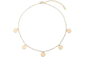 Happiness Boutique Femmes Collier Cercle en Couleur Or | Collier avec Pendentifs Disques Ronds Design Géométrique