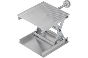 SEPTPENTA Plataforma Elevadora de Laboratorio (90X90 Mm), Mini Plataforma Elevadora de Laboratorio, Plataforma Elevadora de Mesa, Mesa Elevadora de Laboratorio de Aleación de Aluminio de 66 Libras (Plata)