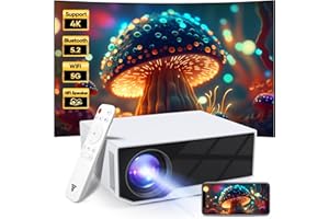 ZDK Mini Beamer 4K-Unterstützung,Full HD 1080P projektor mit Bluetooth und WiFi,20000 Lumen Tragbarer Projektor Heimkino,Kompatibel mit Smartphone/TV Stick/TV Box/HDMI/USB/AV/PS5 (Weiße)