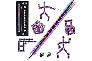 Aionly Fidget Magnetic Pen, Decompression Ballpoint Magnet Pen Birthday Gifts for Men Teen, Christmas Stocking Filler Gift For Teenage Boys Girls, Unique Cool Stuff Gadgets (Rainbow)