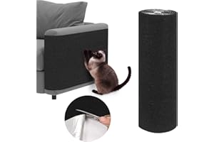 Frundoo Alfombra Rascador para Gatos, Protector Sofa Gatos Arañazo, DIY Climbing Cat Scratcher, Tapete Autoadhesivo para Rascar Gatos, Adecuado para Sofás, Paredes y Muebles (Negro, 200 x 40 cm)