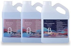 SANAAA Resina Epoxi Transparente 10 cm de Profundidad, Resina Epoxi 2:1 para Mesas de Río Artesanales, Masilla para Madera, Revestimiento, Fundición(3,9kg)