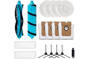 Jegehoyo Juego de accesorios para robot aspirador Cecotec Conga 11090, piezas de repuesto con 2 cepillos principales, 2 filtros, 4 cepillos laterales, 4 bolsas para el polvo, 4 paños de limpieza, 1